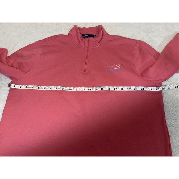 Vineyard Vines 1/4 Zip Pullover Fleece Hoodie Shirt Whale Pink Men’s Size L - Picture 3 of 16